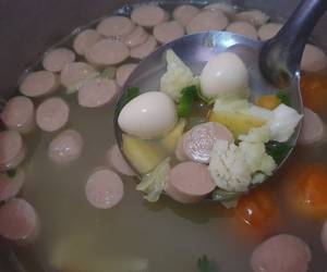 Ini Caranya Sop sosis telur puyuh Nikmat Lezat