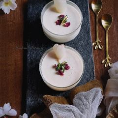A picture of Rose Flavoured Lychee Baked Yoghurt.