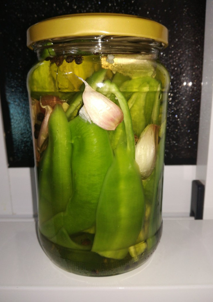 Una foto de Pimientos Verdes en Vinagre