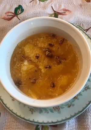 Una foto de Postre de naranja