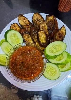 Foto resep Sambal pencok Terong Hijau Bakar