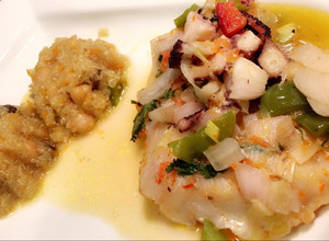 Una foto de Filet de curvina horneado en la vinagreta de pulpo con Quinoa