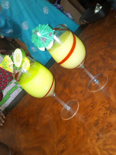 A picture of Ginger and cucumber juice.