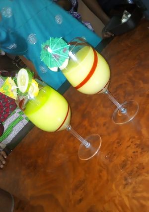 A picture of Ginger and cucumber juice.