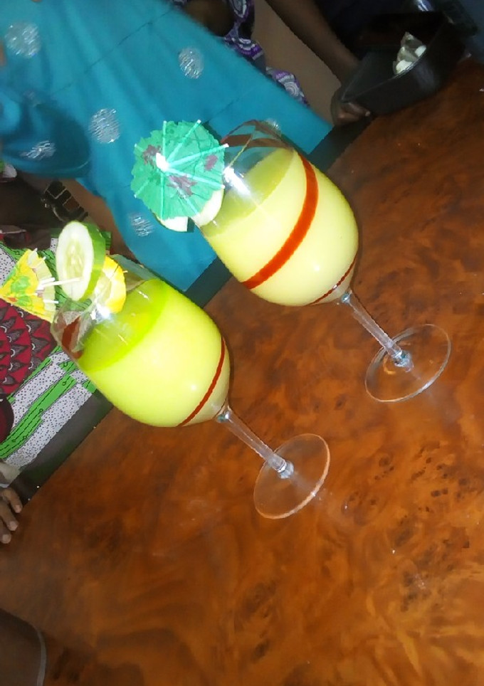 A picture of Ginger and cucumber juice.
