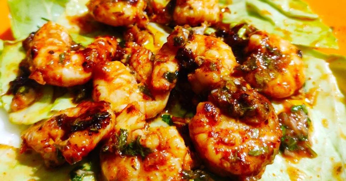 फ्राईड चिल्ली गार्लिक श्रिम्प (Fried Chilli Garlic Shrimp Recipe in