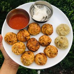 Fried momos (without Cabbage) A picture of Fried momos (without Cabbage).