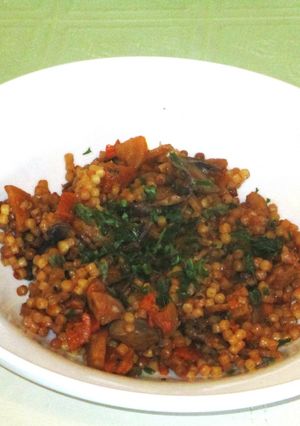 Gombás tarhonya recept fotója