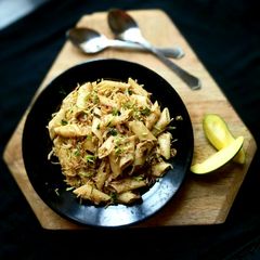 A picture of Raw mango pasta biryani.