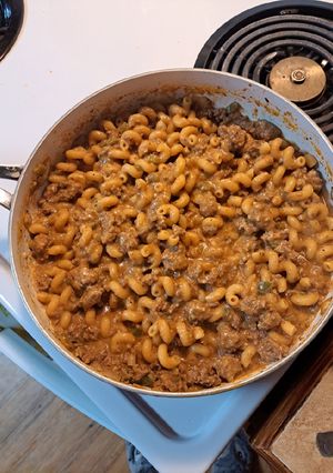 A picture of Homemade Hamburger Helper - Cheesesteak Style.