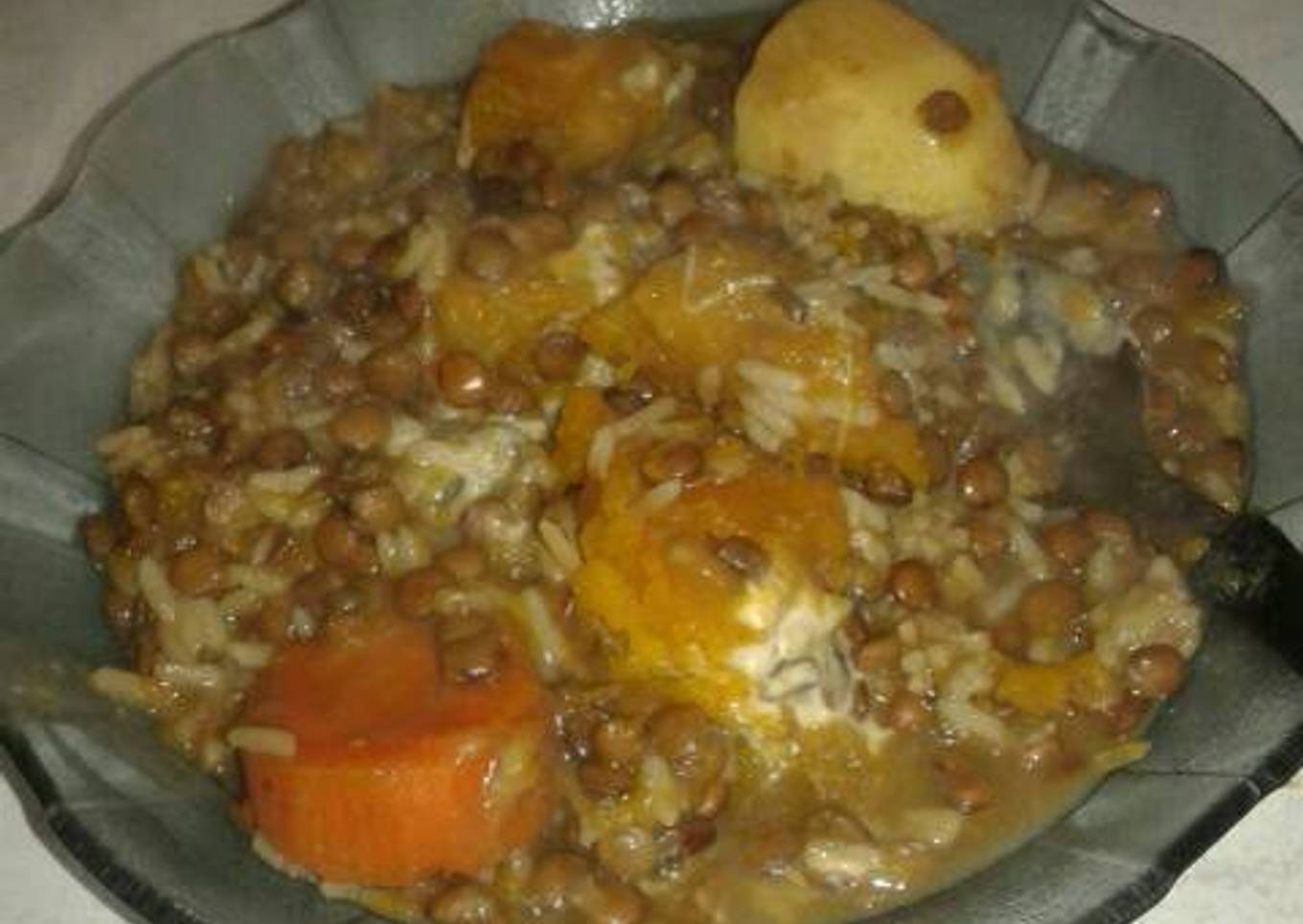Guisado de lenteja y arroz