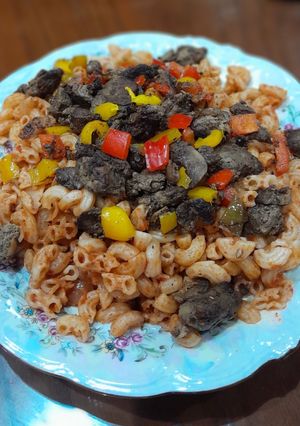 صورة لوصفة مكرونة بكبدة الدجاج