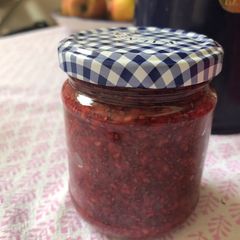 A picture of Raspberry chia not-jam - vegan.