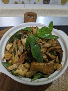 素食三杯杏鮑菇豆腐煲 的食譜成品照片