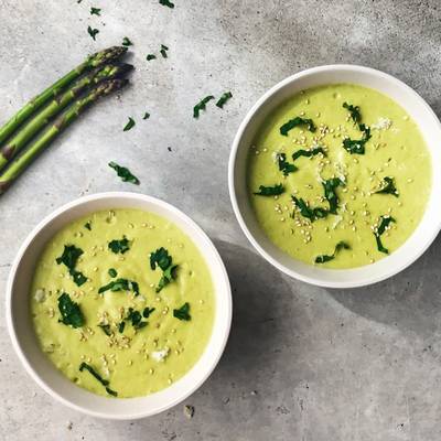 Crema de espárragos verdes saludable Receta de deliciousspanishfood- Cookpad