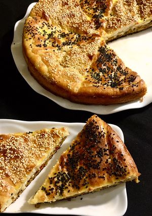 صورة لوصفة الفطيره التركيه باللحم المفروم 🍕🌮