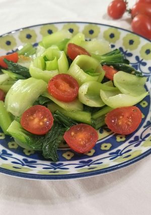橄欖油拌青江菜 🍀素食 的食譜成品照片