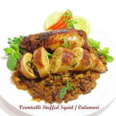 A picture of Vermicelli Stuffed Squid.