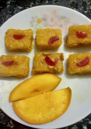 A picture of Mango burfi.