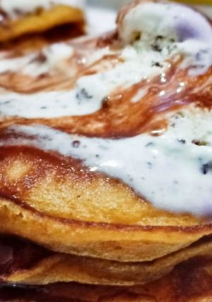 Foto resep Breakfast pan cake sehat takaran sendok cuma 3 menit DONE!!