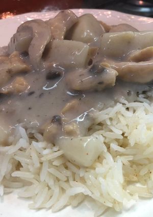 Una foto de Fajitas de Pollo en crema de Champiñón a la Sonorense