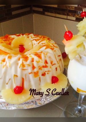Una foto de Gelatina de piña colada💖💖