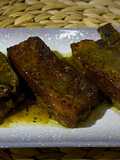 Costillas con mostaza y miel de palma