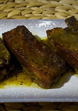 Una foto de Costillas con mostaza y miel de palma