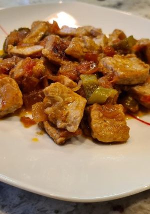 Una foto de Lomo de cerdo en salsa andaluza