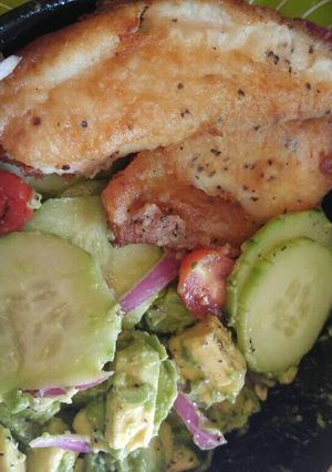 A picture of Fish salad bowl.