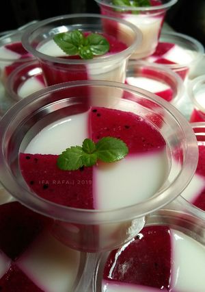 Foto resep Puding Klop Buah Naga