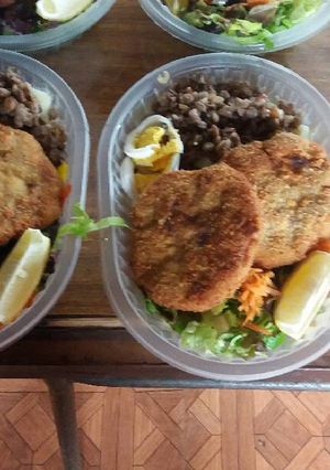 Una foto de Hamburguesa de lentejas y champiñón