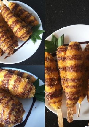 Foto resep Stik pisang krispi coklat lava