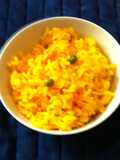 Arroz con azafrán y vegetales