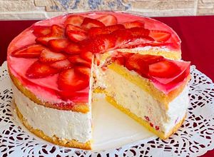 Citromos - epres túró mousse torta recept fotója