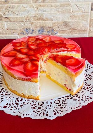 Citromos - epres túró mousse torta recept fotója