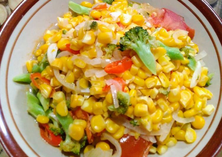 Resep Menu Diet 1 Tumis Jagung Dan Brokoli Enak Dan Sehat Tanpa Minyak Oleh Ratu Chaterine Cookpad