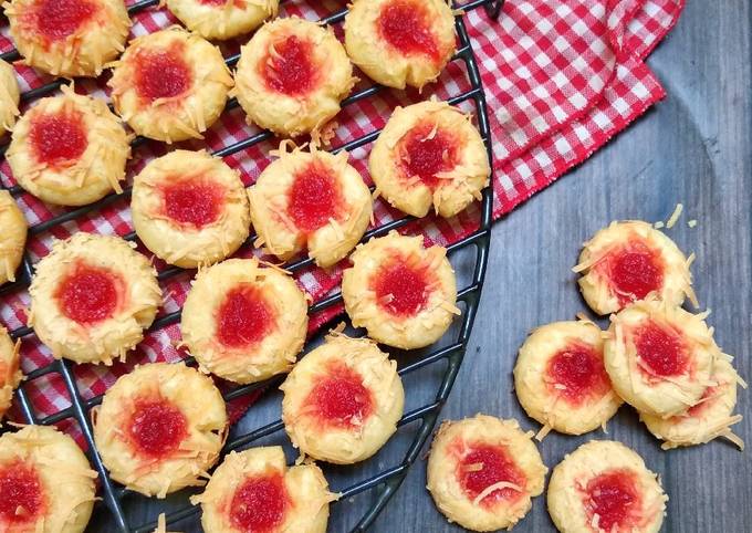 Strawberry Cheese Thumbprint Cookies