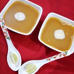 A picture of Red Lentil Veggie Soup.