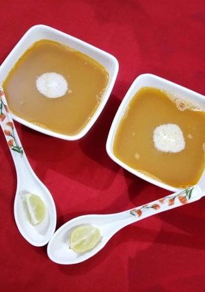 A picture of Red Lentil Veggie Soup.