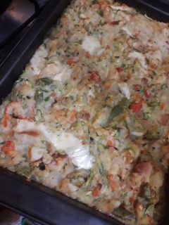 Una foto de Budín de zapallo Italiano y camarones