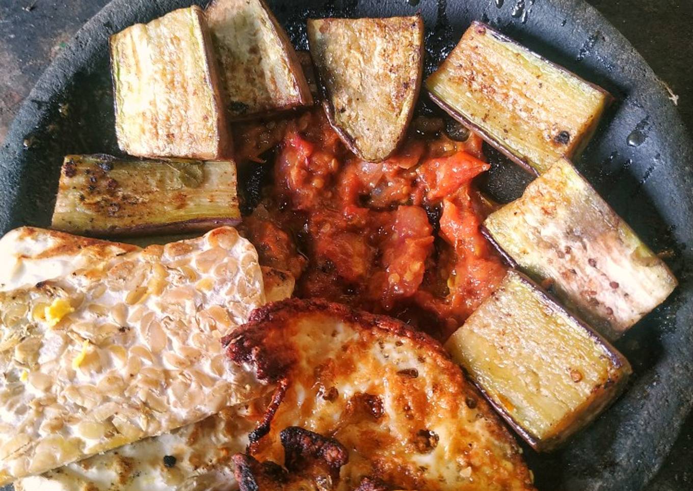 Sambel terasi tempe bakar
