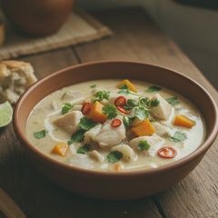 A picture of Oceanic Root and Seafood Chowder.