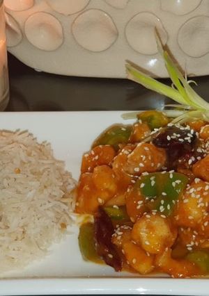 A picture of Sesame mango chicken🥭.