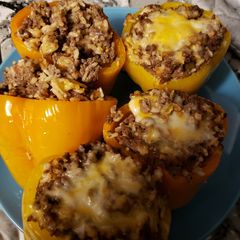 A picture of Holmstead Cookin': Stuffed Peppers.