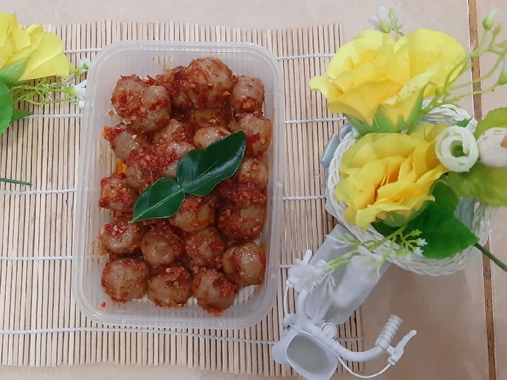 Cara Gampang Membikin Resep Pentol mercon daun jeruk yang Uenak Anti Ribet, Bikin Ngiler