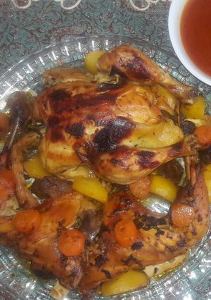 عکسی از دستور مرغ شکم پر همسر پز