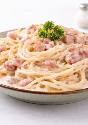 Una foto de Pasta a la carbonara