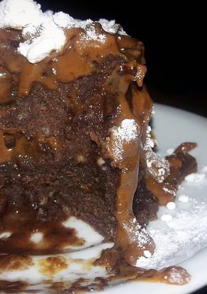 Una foto de Mugcake de chocolate con dulce de leche