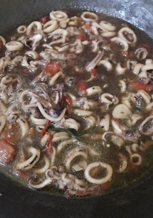 Foto resep Cumi hitam pedas gurih